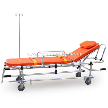 Foldable Orange Hospital Aluminum Ambulance Stretcher